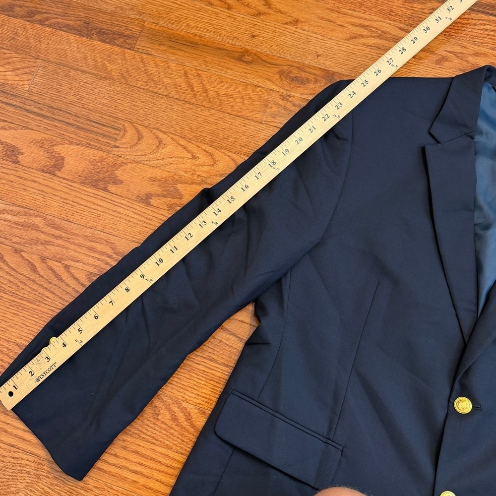 New Jos. A. Bank Executive Wool Blazer Mens 44S Navy Blue Gold Buttons Formal - Picture 11 of 16